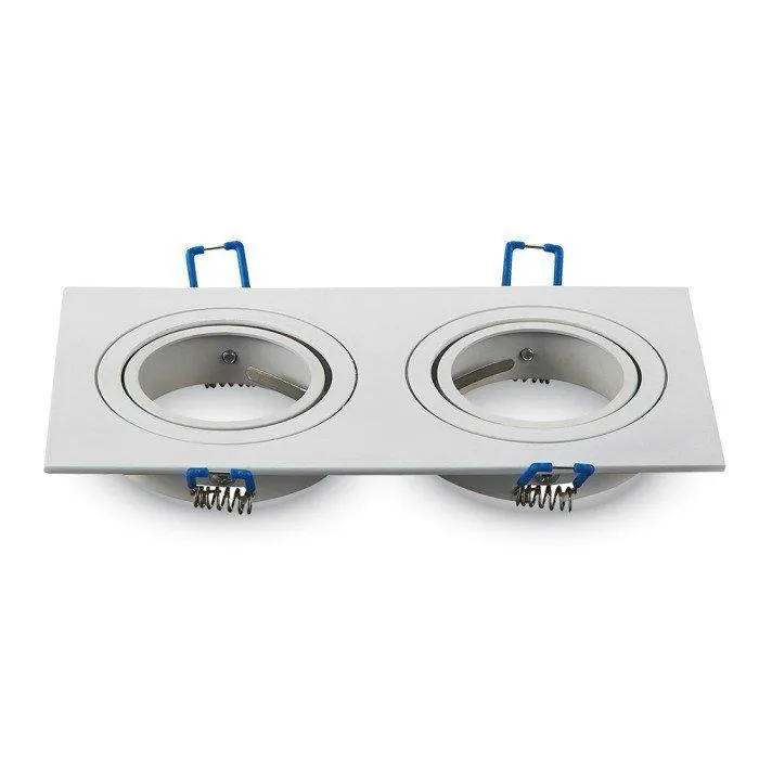 Oczko V-TAC Aluminiowe Odlew 2XGU10 Kwadrat VT-783SQ-WH - Białe