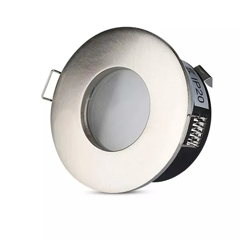 Oczko V-TAC Aluminiowe Odlew Szczelne Z Szybą IP54 GU10 Okrągłe FI84 Satyna VT-787RD-SN