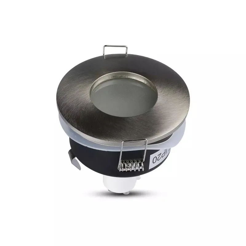 Oczko V-TAC Aluminiowe Odlew Szczelne Z Szybą IP54 GU10 Okrągłe FI84 Satyna VT-787RD-SN