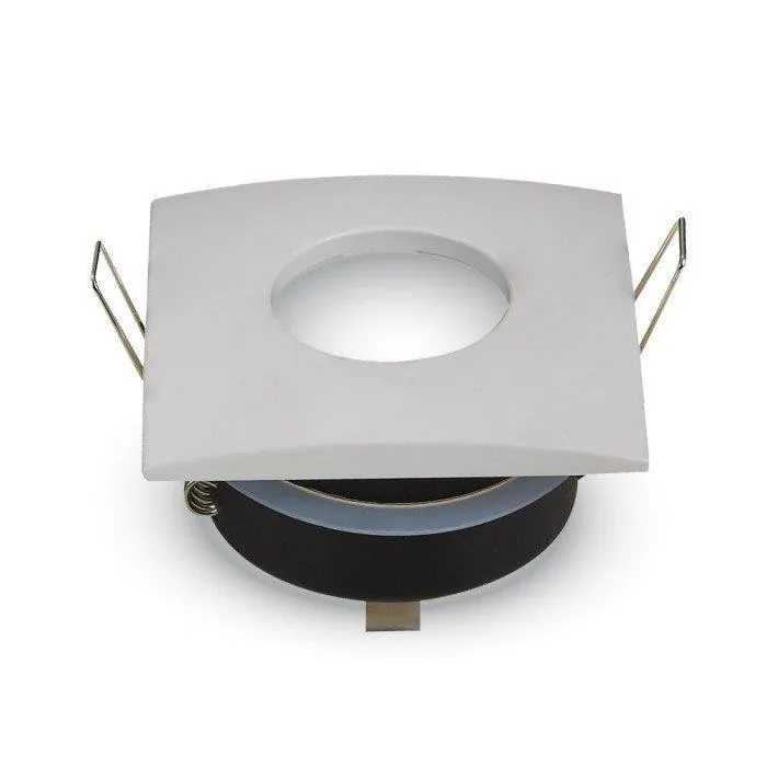 Oczko V-TAC Aluminiowe Odlew Szczelne Z Szybą IP54 GU10 Kwadrat 84x84mm VT-787SQ-WH - Białe