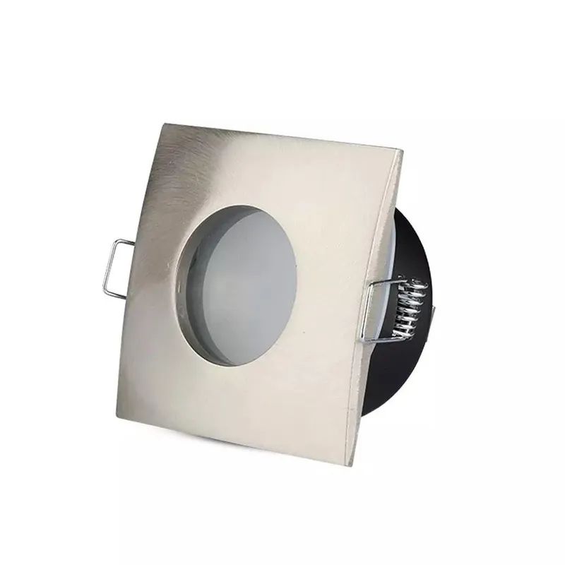Oczko V-TAC Aluminiowe Odlew Szczelne Z Szybą IP54 GU10 Kwadrat 84x84mm Satyna VT-787SQ-SN