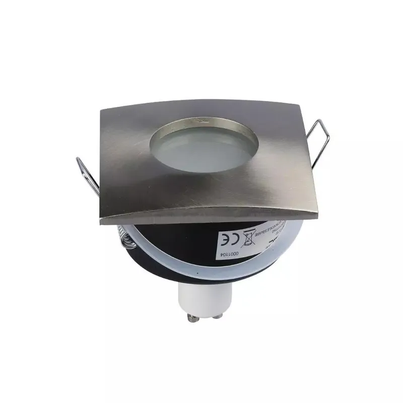 Oczko V-TAC Aluminiowe Odlew Szczelne Z Szybą IP54 GU10 Kwadrat 84x84mm Satyna VT-787SQ-SN