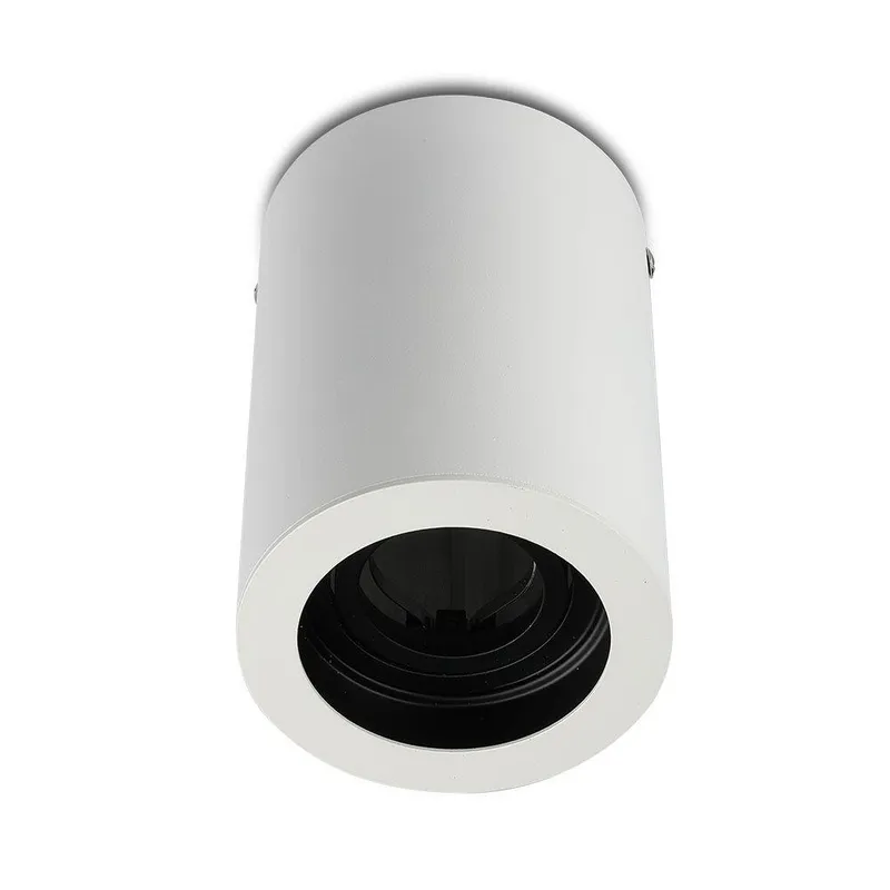 Oprawa V-TAC Aluminiowa GU10 Okrągła Natynkowa Tuba Biała+czarny 142x100 VT-796-WH