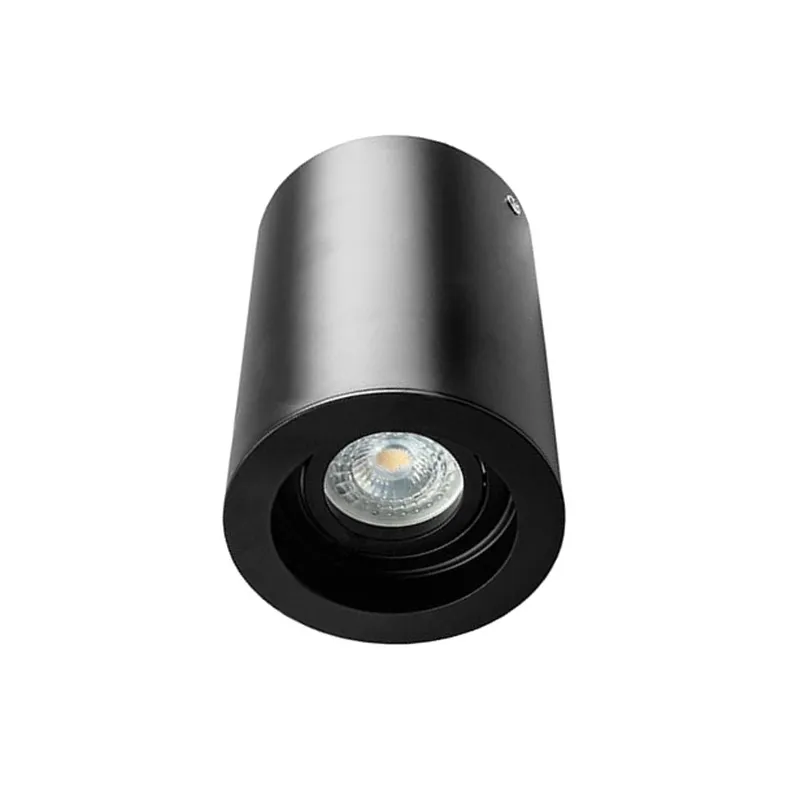 Oprawa V-TAC Aluminiowa GU10 Okrągła Natynkowa Tuba 142x100 VT-796-B - Czarna