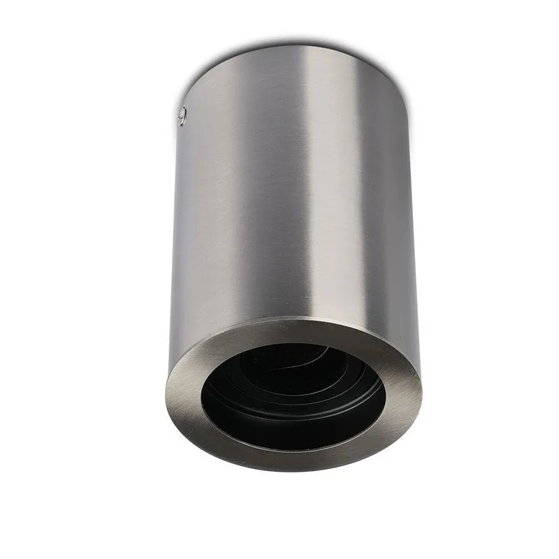 Oprawa V-TAC Aluminiowa GU10 Okrągła Natynkowa Tuba Satyna+czarny 142x100 VT-796-SN