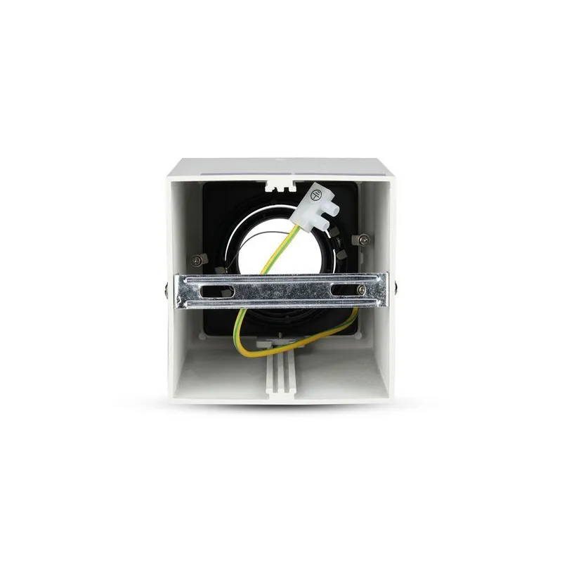 Oprawa V-TAC Aluminiowa GU10 Kostka Kwadrat Natynkowa Biała+czarny 142x100x100 VT-797-WH
