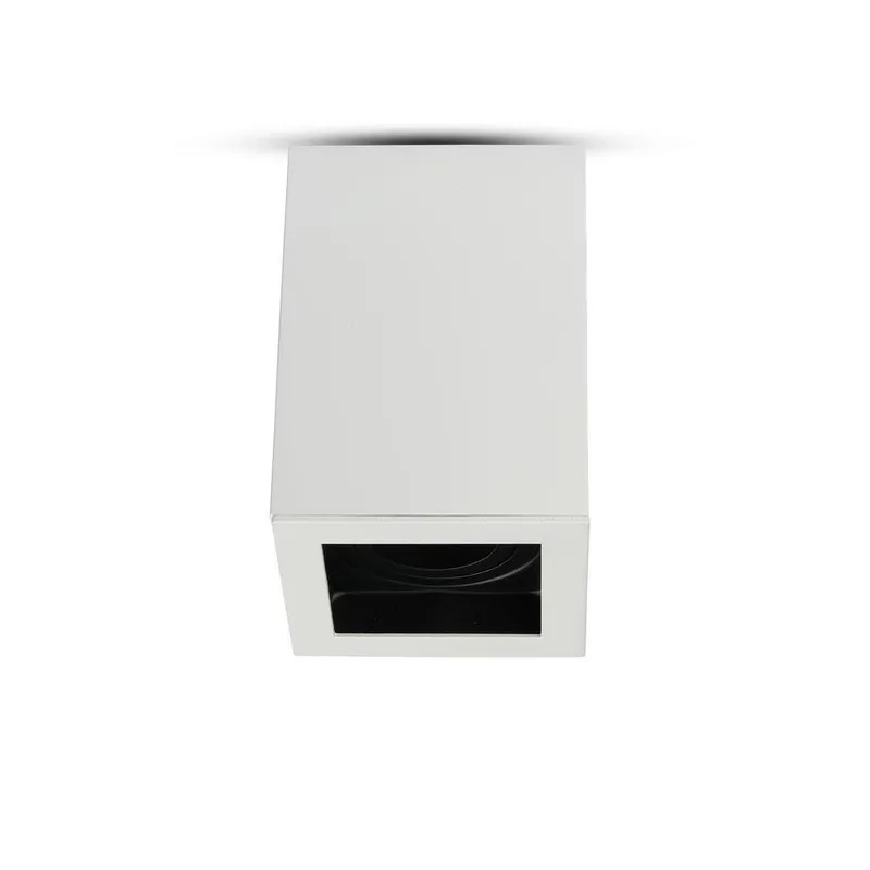 Oprawa V-TAC Aluminiowa GU10 Kostka Kwadrat Natynkowa Biała+czarny 142x100x100 VT-797-WH