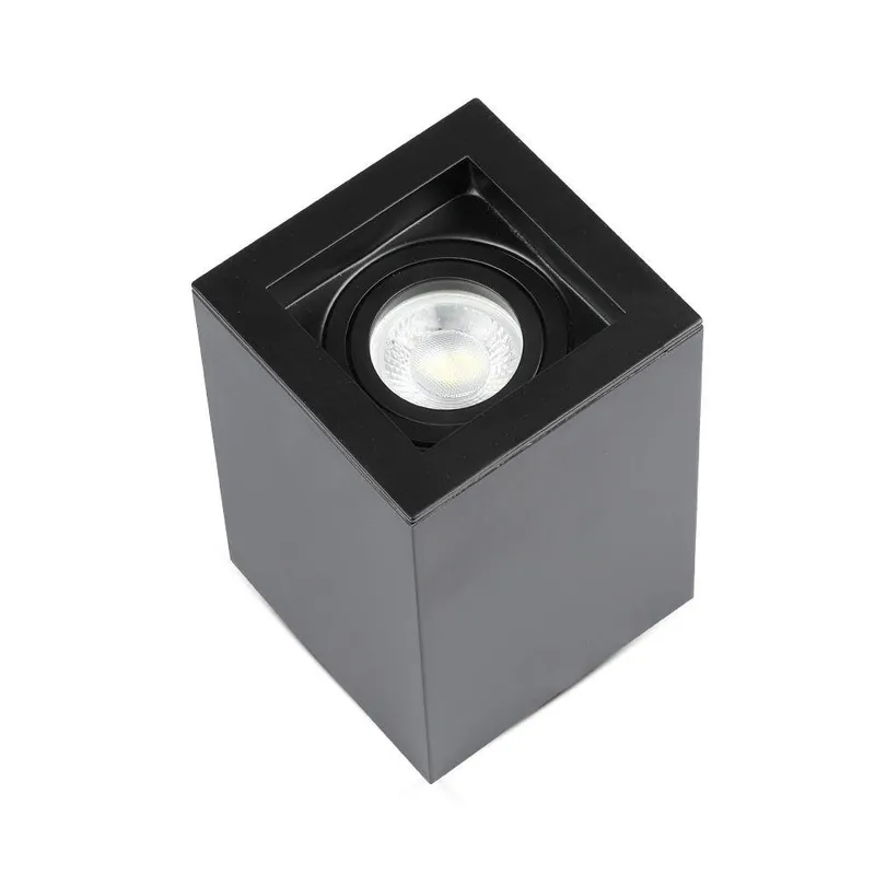 Oprawa V-TAC Aluminiowa GU10 Kostka Kwadrat Natynkowa 142x100x100 VT-797-B - Czarna