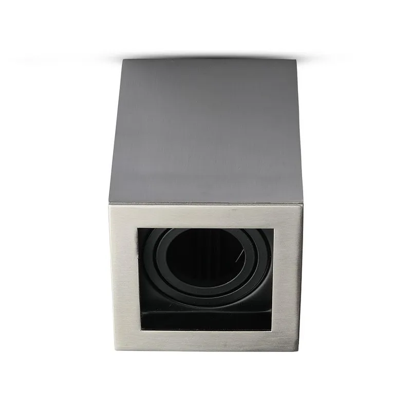 Oprawa V-TAC Aluminiowa GU10 Kostka Kwadrat Natynkowa Satyna+czarny 142x100x100 VT-797-SN