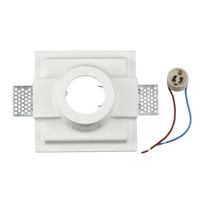 Oczko V-TAC Gips GU10 Wpuszczane Okrągłe 132x132 VT-772 - Białe