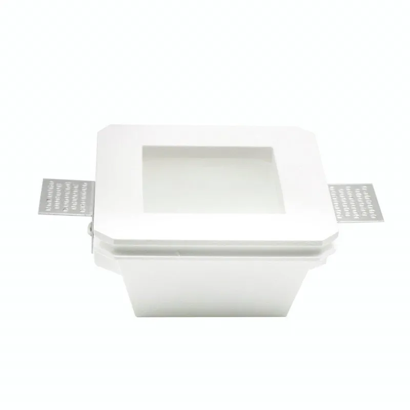 Oczko V-TAC Gips GU10 Wpuszczane Szkło Mrożone Kwadrat 120x120 VT-801SQ - Białe