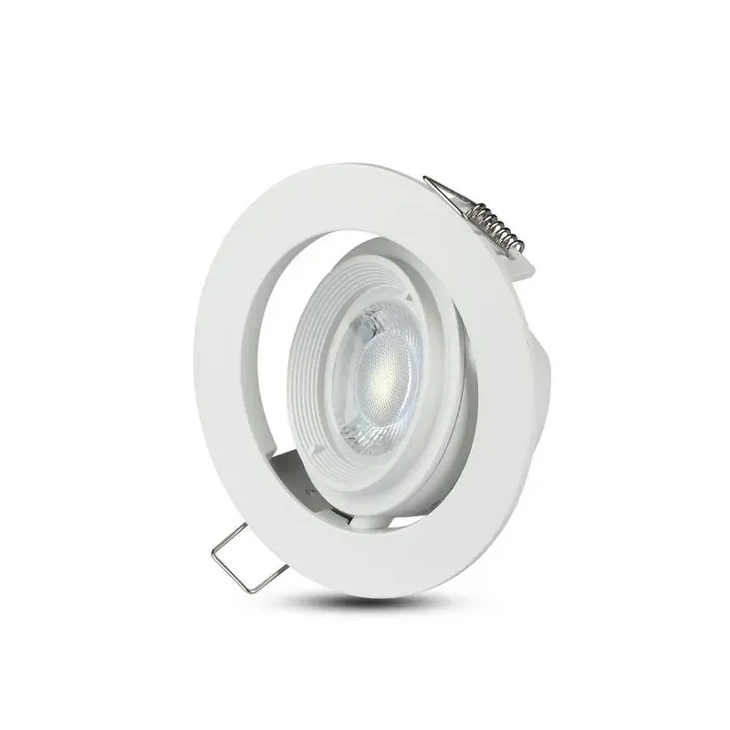 Oczko V-TAC GU10 Ruchome Uchylna Ślimak VT-700W - Białe