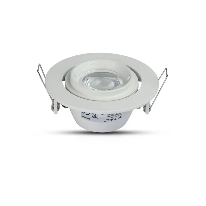 Oczko V-TAC GU10 Ruchome Uchylna Ślimak VT-700W - Białe