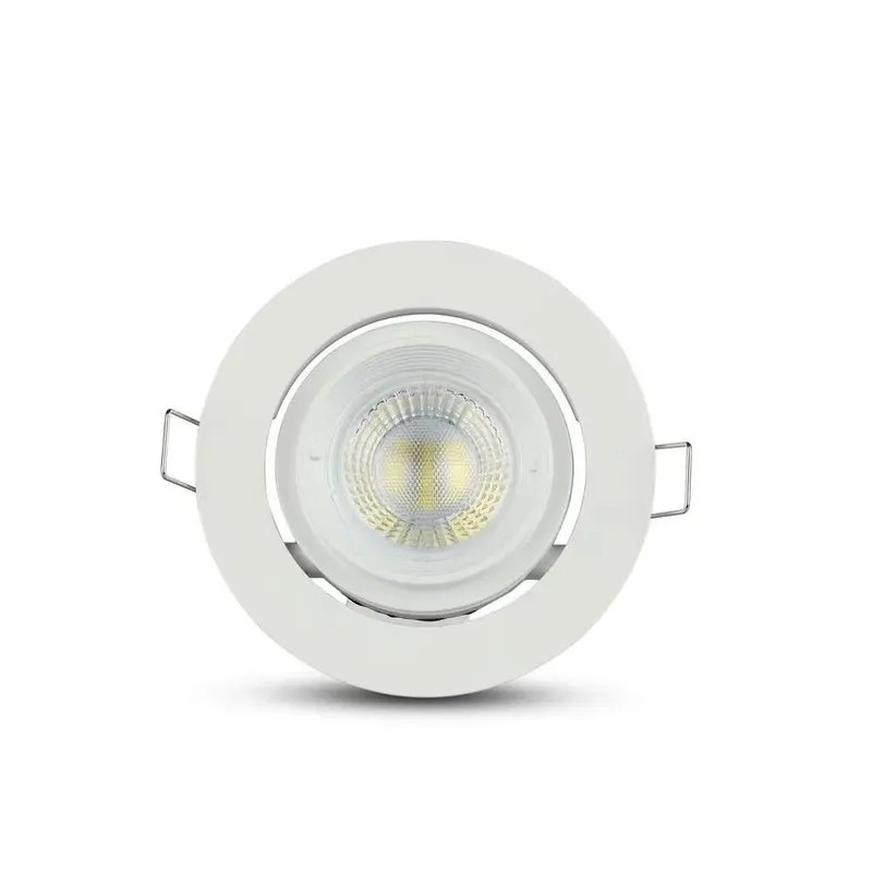 Oczko V-TAC GU10 Ruchome Uchylna Ślimak VT-700W - Białe