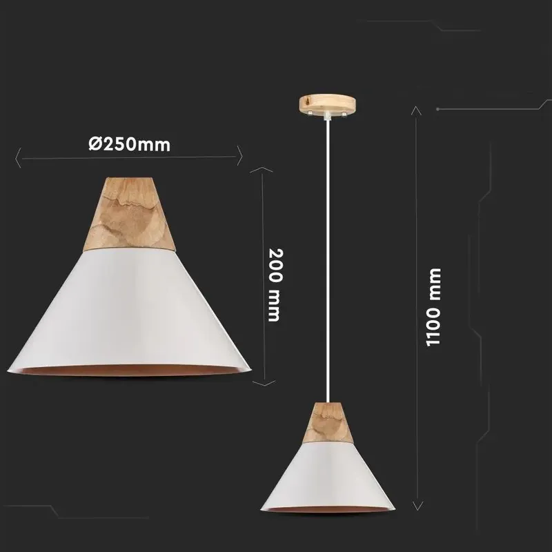Oprawa Zwieszana V-TAC E27 Aluminium VT-7425-WH 5 Lat Gwarancji - Biały