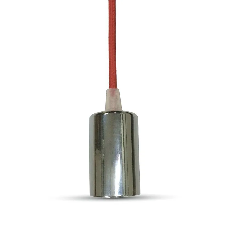 Oprawa Zwieszana V-TAC E27 Chrom Metal Przewód VT-7338-R 5 Lat Gwarancji - Czerwony