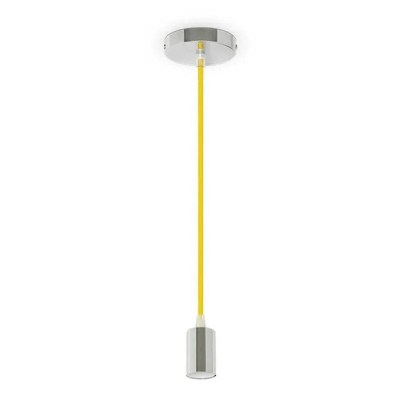 Oprawa Zwieszana V-TAC E27 Chrom Metal Przewód VT-7338-Y 5 Lat Gwarancji - Żółty
