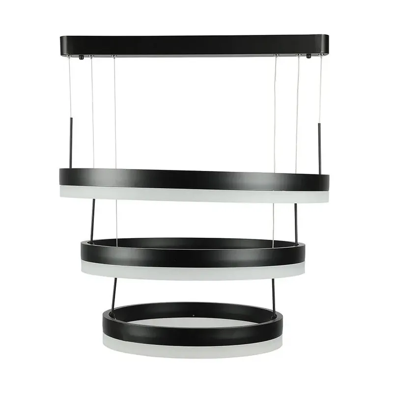 Oprawa Zwieszana LED V-TAC 82W Soft Light Chandelier Ściemnianie VT-82-3 3000K 6500LM 3 Lata Gwarancji - Czarny