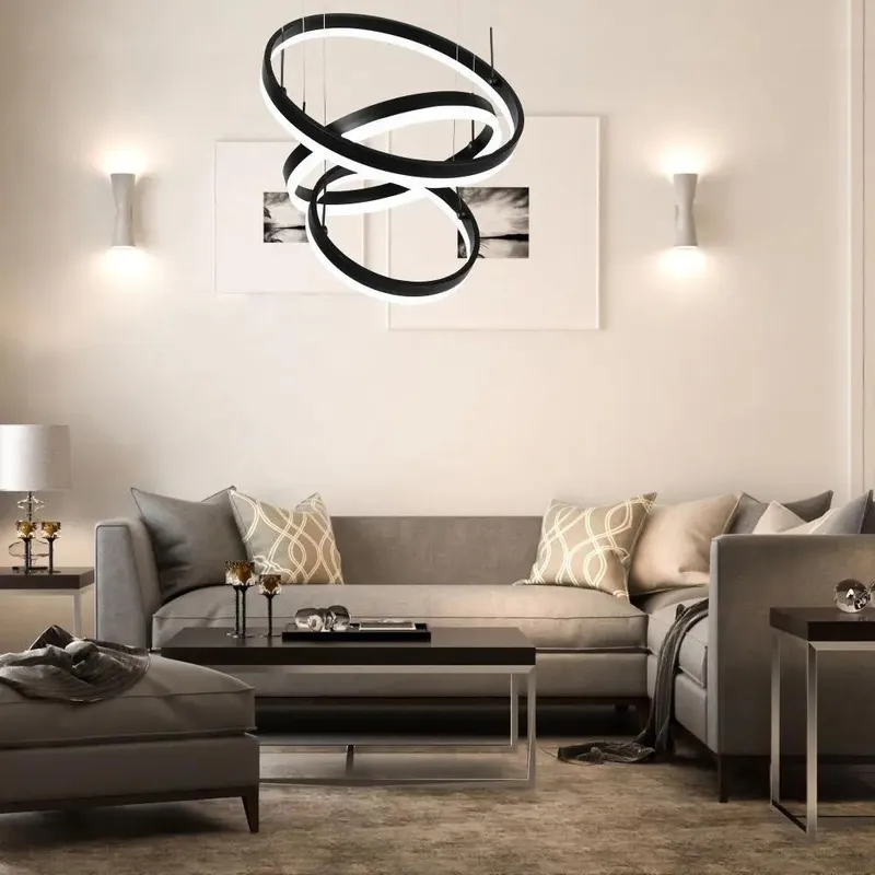 Oprawa Zwieszana LED V-TAC 82W Soft Light Chandelier Ściemnianie VT-82-3 3000K 6500LM 3 Lata Gwarancji - Czarny