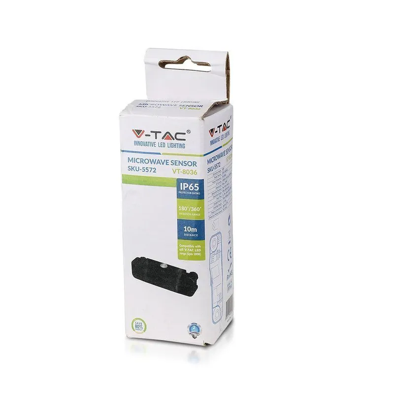 Czujnik Ruchu Mikrofalowy V-TAC VT-8036 - Czarny