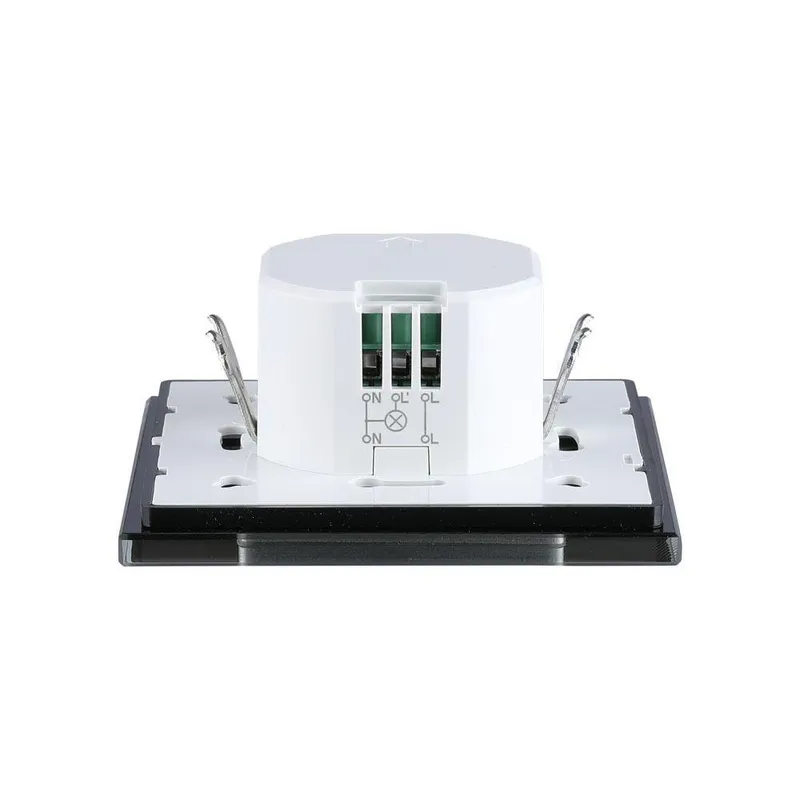 Czujnik Ruchu Mikrofalowy Ścienny Podtynkowy Dopuszkowy Ramka Szklana 1200W/300W V-TAC VT-8084 5 Lat Gwarancji - Czarny