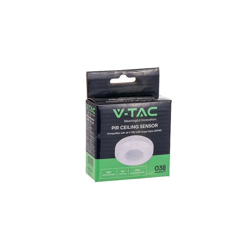 Czujnik Ruchu 360ST Sufitowy FI76 V-TAC VT-8091 - Biały