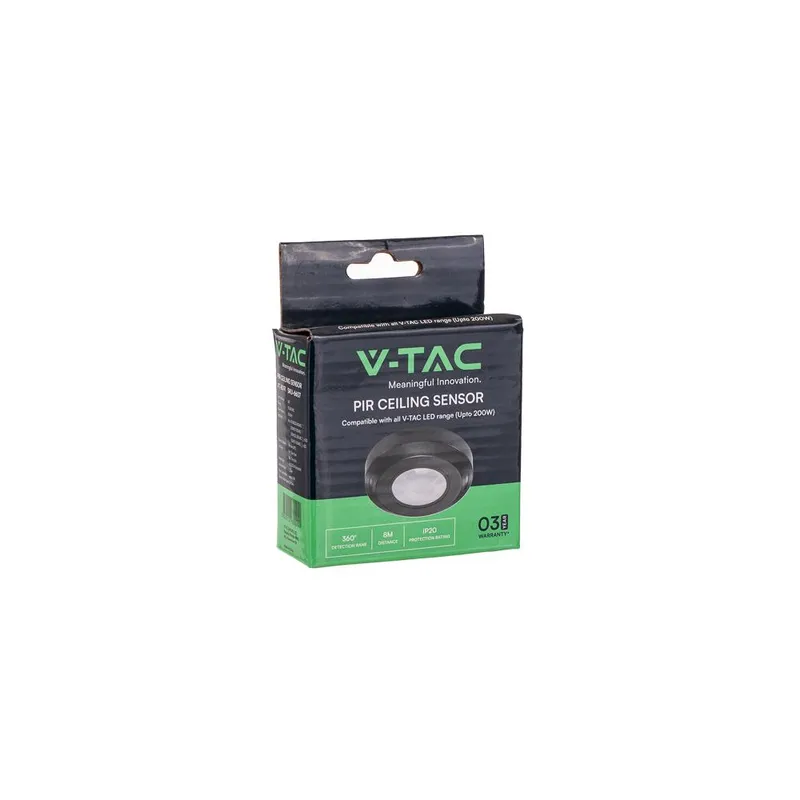 Czujnik Ruchu 360ST Sufitowy FI76 V-TAC VT-8091 - Czarny