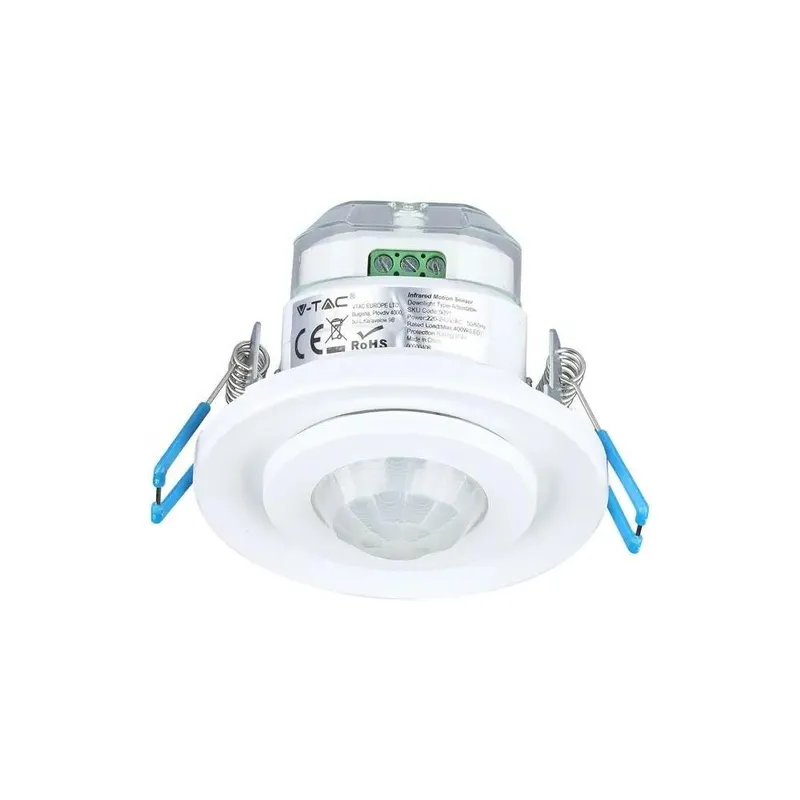 Czujnik Ruchu 360ST Wpuszczany Okrągły Regulowany V-TAC VT-8030 - Biały