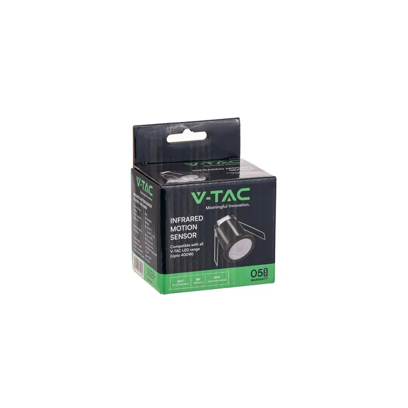 Czujnik Ruchu V-TAC Sufitowy 360ST FI50 400W VT-8092 5 Lat Gwarancji - Czarny