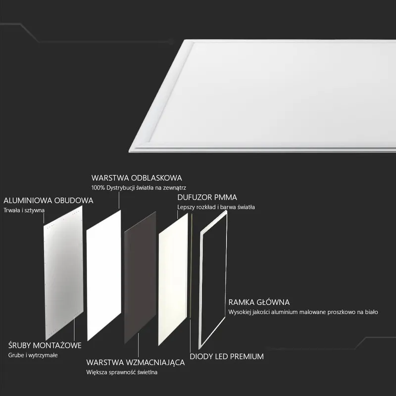 Panel LED V-TAC 45W 120x30 Pmma VT-12030 3000K 3600LM