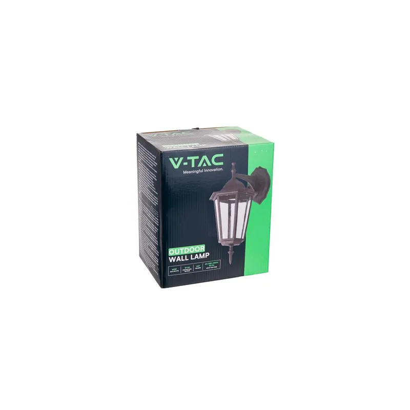 Kinkiet Ogrodowy Latarenka V-TAC E27 W Dół Czarny Mat VT-750