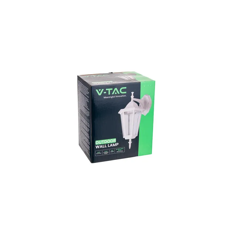 Kinkiet Ogrodowy Latarenka V-TAC E27 W Dół Biały Mat VT-750