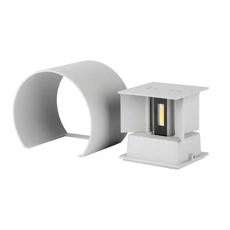 Oprawa Ścienna 6W V-TAC Góra Dół Regulowana Okrągły IP65 BRIDGELUX VT-756 4000K 660LM - Szary