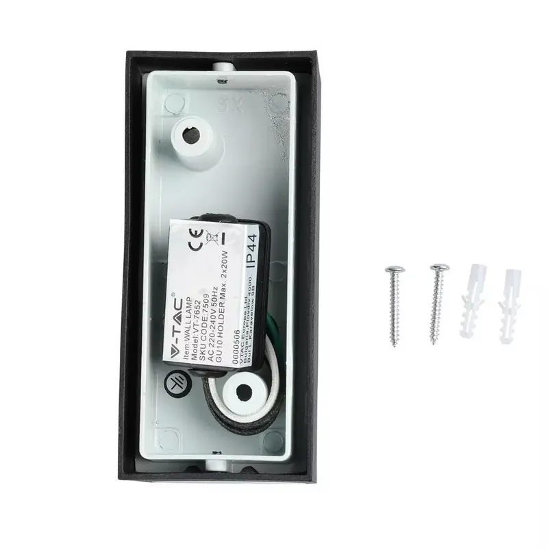 Kinkiet Ścienny V-TAC GU10 Aluminium Okrągły Góra Dół IP44 VT-7652 - Czarny