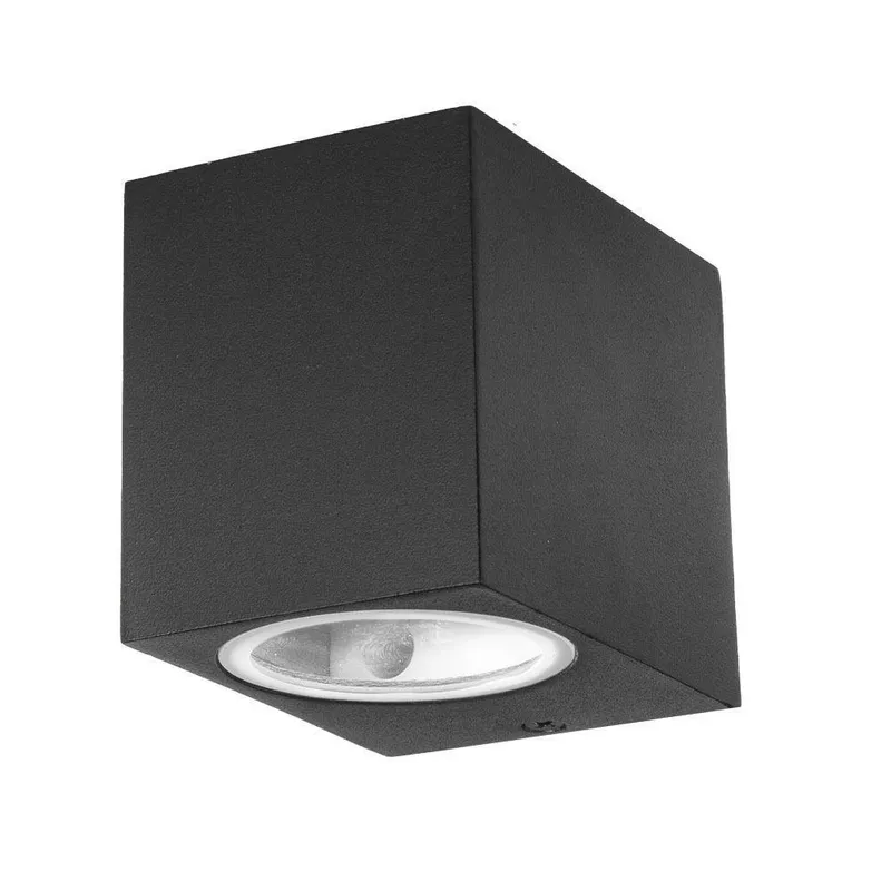 Kinkiet Ścienny V-TAC GU10 Aluminium Kwadrat W Dół IP44 VT-7651 - Czarny
