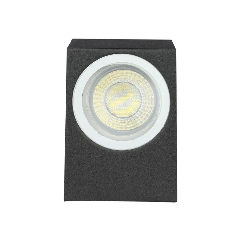 Kinkiet Ścienny V-TAC GU10 Aluminium Kwadrat Góra Dół IP44 VT-7652 - Czarny