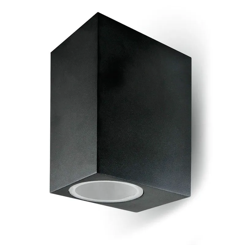 Kinkiet Ścienny V-TAC GU10 Aluminium Kwadrat Góra Dół IP44 VT-7652 - Czarny