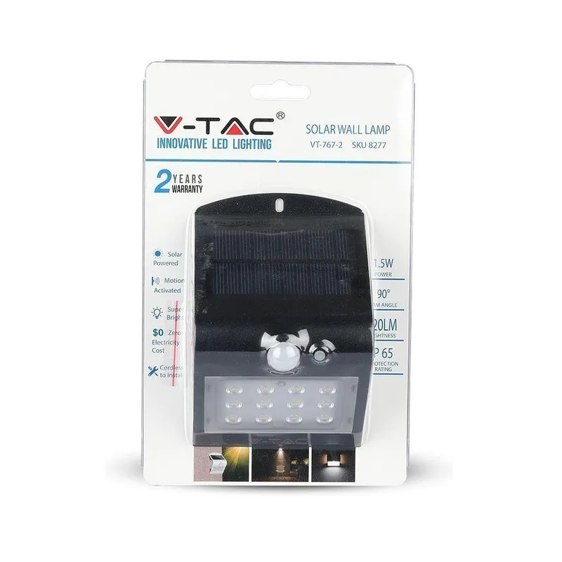 Projektor Solarny 1.5W LED V-TAC VT-767-2 4000K 220LM - Czarny