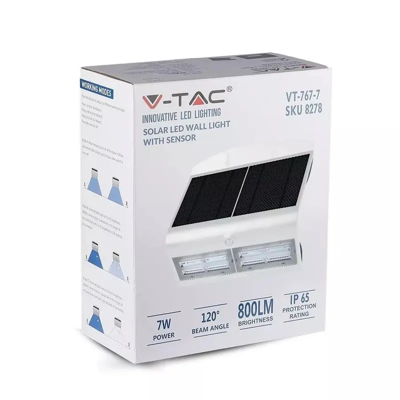 Projektor Solarny 6.8W LED V-TAC VT-767-7 4000K 800LM - Biały