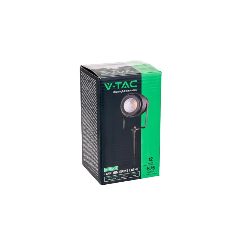 Oprawa Gruntowa Ogrodowa Wbijana LED V-TAC 12W Szara VT-857 Kolor Zielony 720LM
