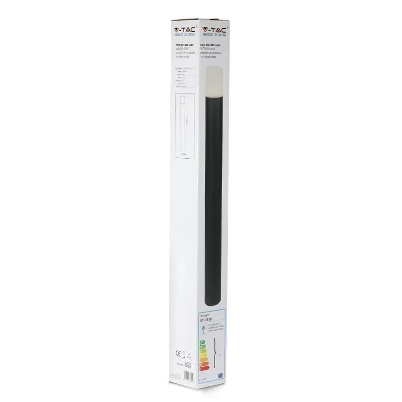 Słupek Ogrodowy V-TAC GU10 Okrągły Aluminium 80x80x800mm IP54 VT-7618 3 Lata Gwarancji - Czarny