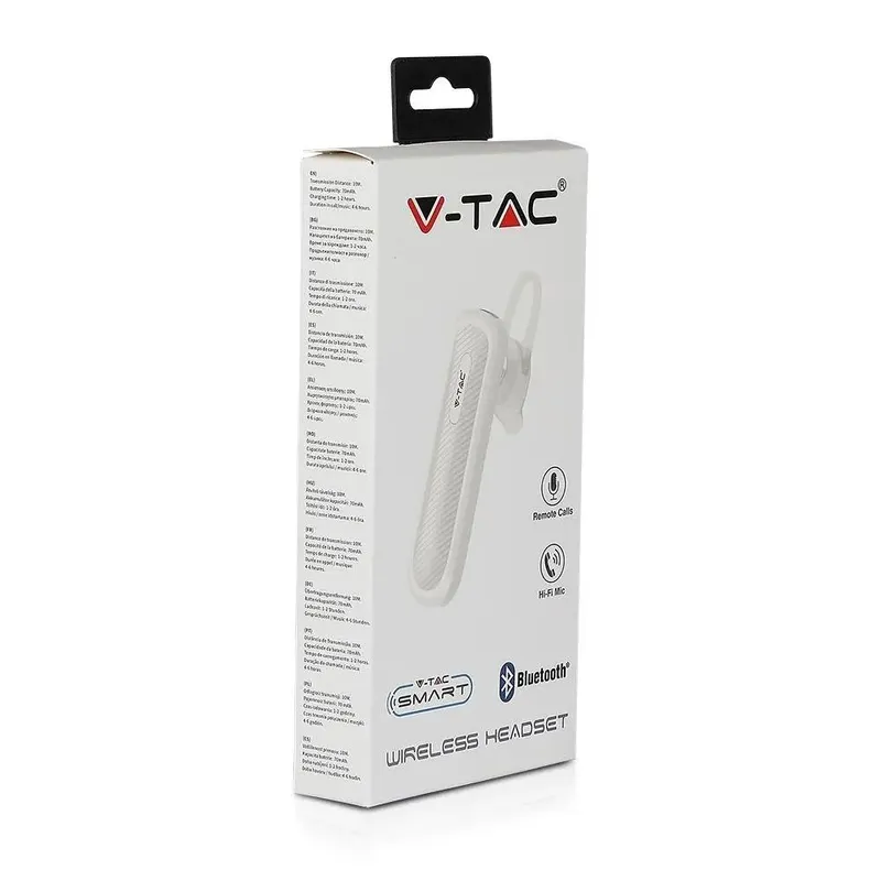 Zestaw Słuchawkowy V-TAC Bluetooth 70mAh VT-6700 - Biały