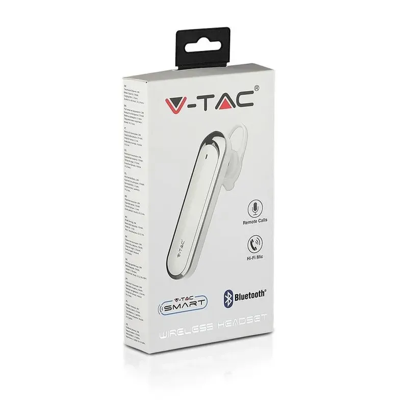 Zestaw Słuchawkowy V-TAC Bluetooth 170mAh VT-6800 - Biały