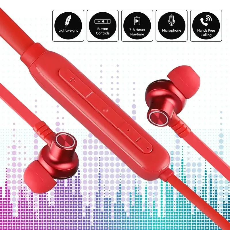 Sportowy Zestaw Słuchawkowy Bluetooth V-TAC 500mAh V-TAC VT-6166 - Czerwony