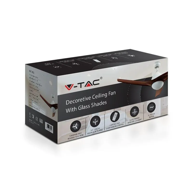 Wentylator Sufitowy V-TAC 132cm Brąz 15W LED CCT Pilot VT-6055-3