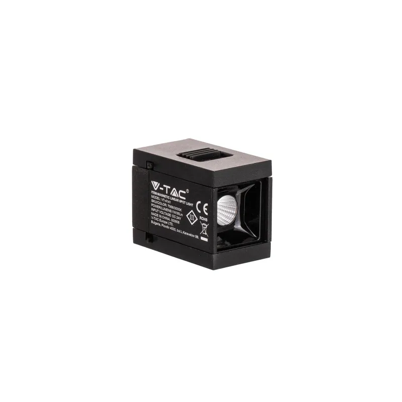 Oprawa Szynoprzewód Magnetyczny 24V V-TAC 1W LED CRI90+UGR19 VT-4141 4000K 35LM 3 Lata Gwarancji - Czarna