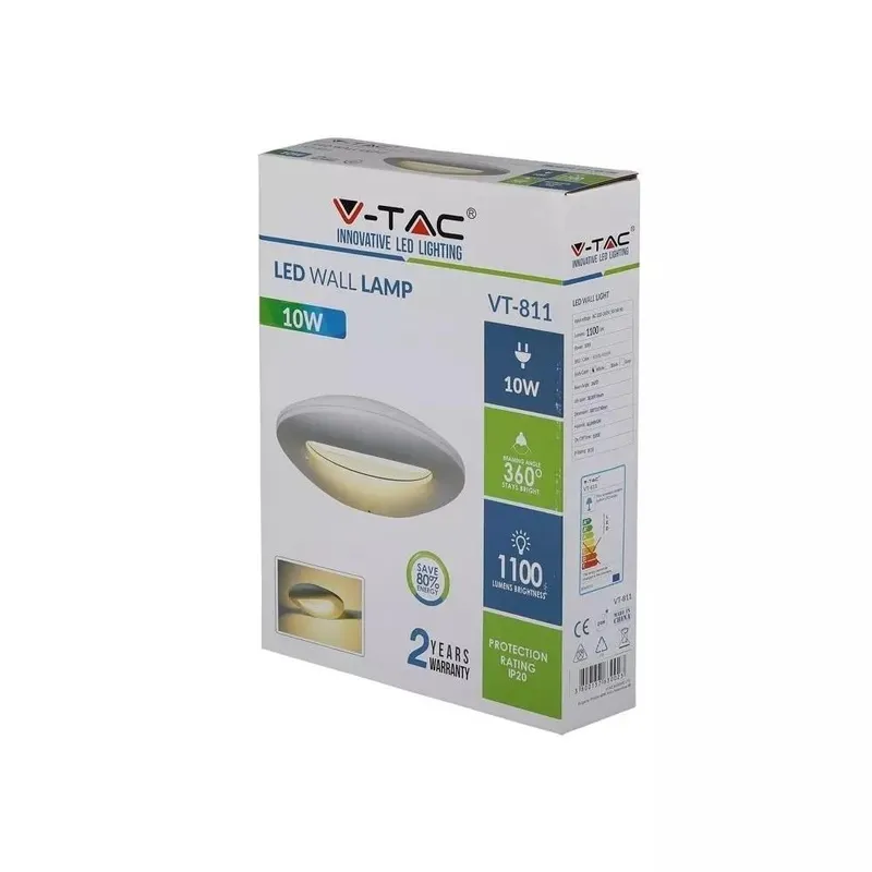 Kinkiet Ścienny V-TAC 10W LED VT-811 3000K 1100LM - Biały