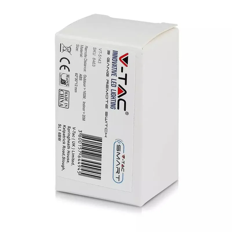 Pilot Zdalnego Sterowania Oświetleniem Potrójny Do SKU 8458 8459 IP54 V-TAC VT-5143