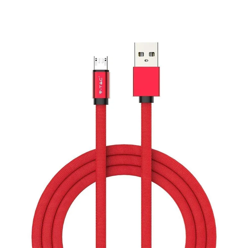 Przewód Micro USB V-TAC 1m Seria Ruby VT-5341 - Czerwony