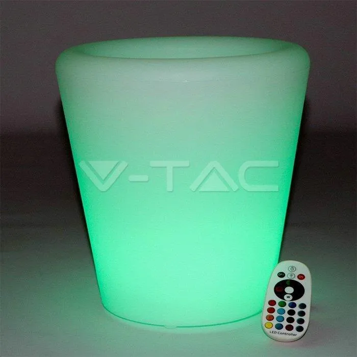 Oprawa Ogrodowa V-TAC LED Donica Pojemnik 28cm Ładowanie Pilot VT-7805 RGBW 18LM